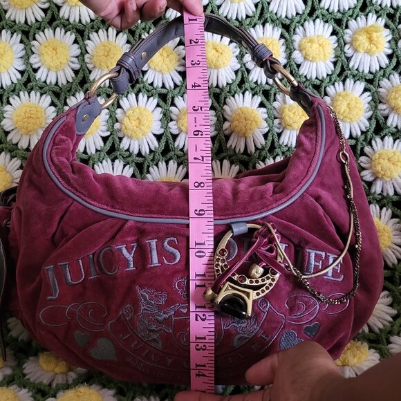 Juicy Couture "Juicy is for Life" Velour Handbag - Picture 8 of 14